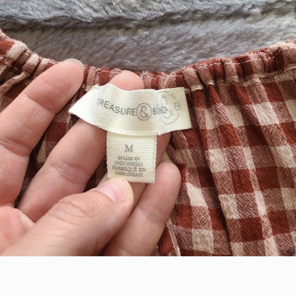 #100 NWOT Treasure & Bond Gingham Checkered Top - Picture 6 of 11